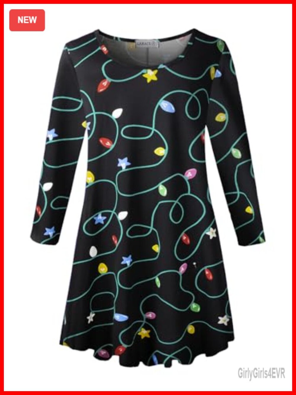 Plus Size Tunic Top 3/4 Sleeve Swing Tee Loose Fit Blouse